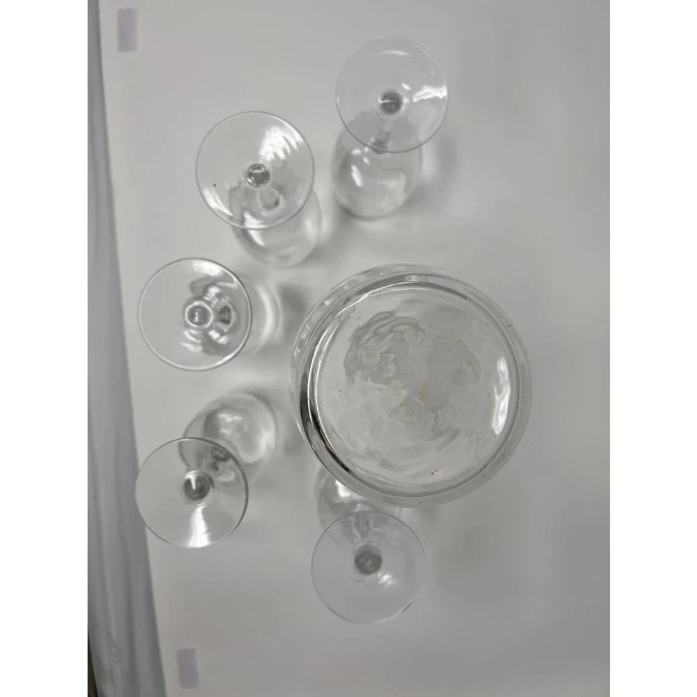Carafe 5 Glasses with Petite Roses 11 1/2